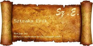 Sztraka Erik névjegykártya